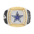 Dak Prescott Dallas Cowboys 1/2 CTTW Diamond Two-Tone Yellow Gold and Sterling Silver Ring