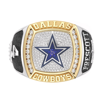 Dak Prescott Dallas Cowboys 1/2 CTTW Diamond Two-Tone Yellow Gold and Sterling Silver Ring