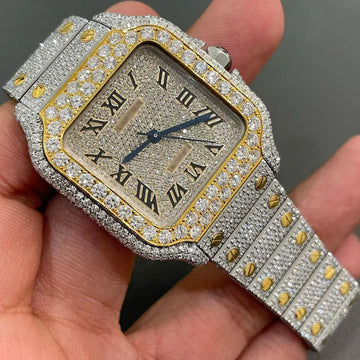 Cartier Santos Moissanite Diamond Watch | VVS moissanite watch W 87