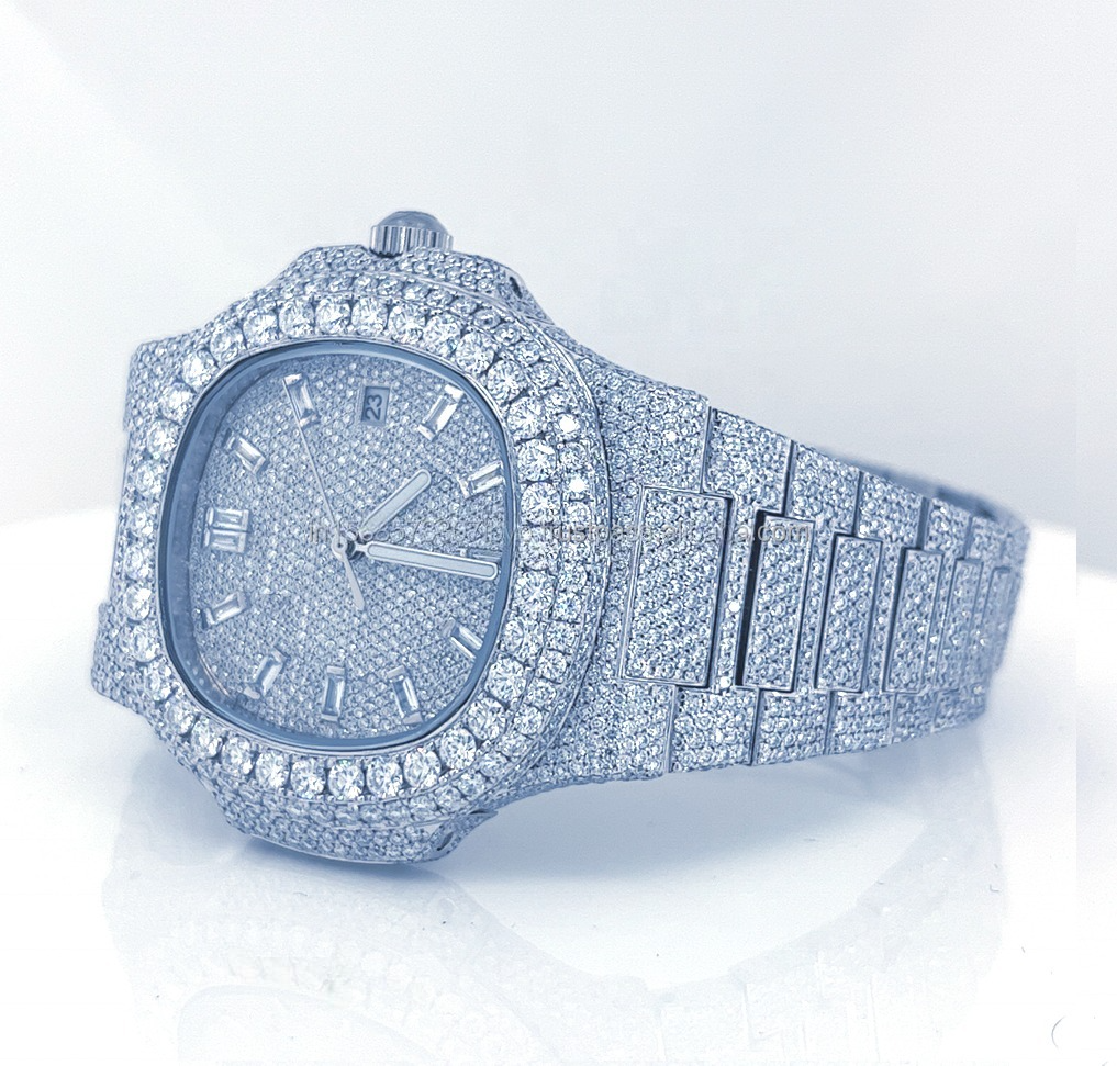 fully iced out Patek Philippe moissanite watch