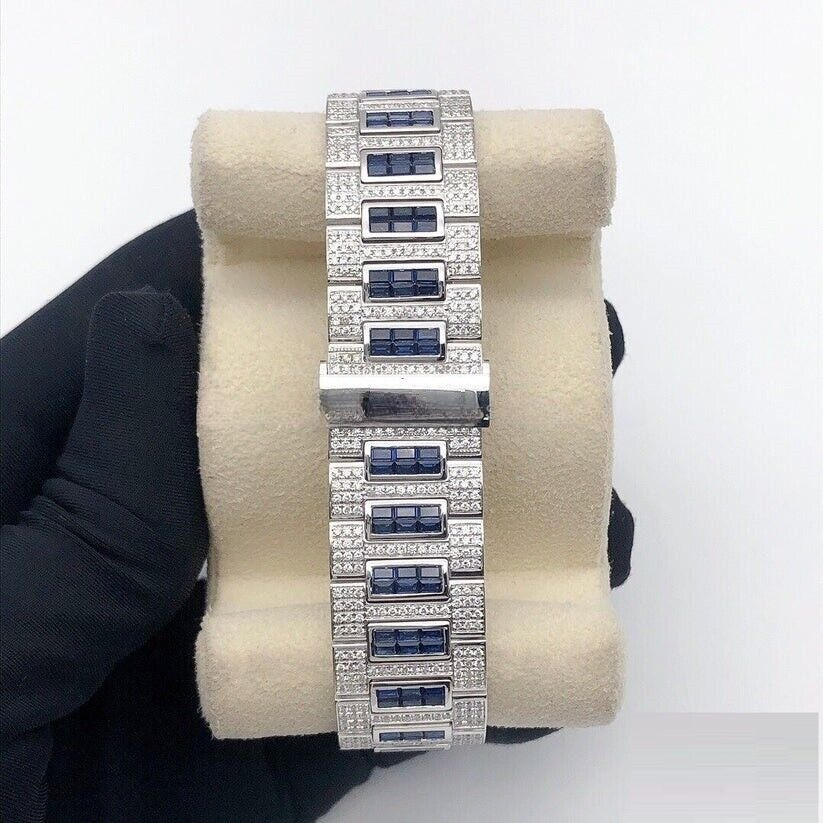 VVS Moissanite Diamond Watch, Fully Iced Out Watch, Stainless Steel, Baguette Watch, Hip Hop Watch