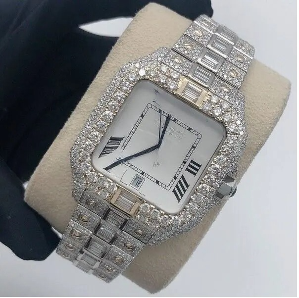 Luxury personnalisé personnalisé Iced Out CVD Diamond Watch Luxury HPHT Diamond Watch Rapper Style Lab Grown Diamond Watch for Birthday Gift