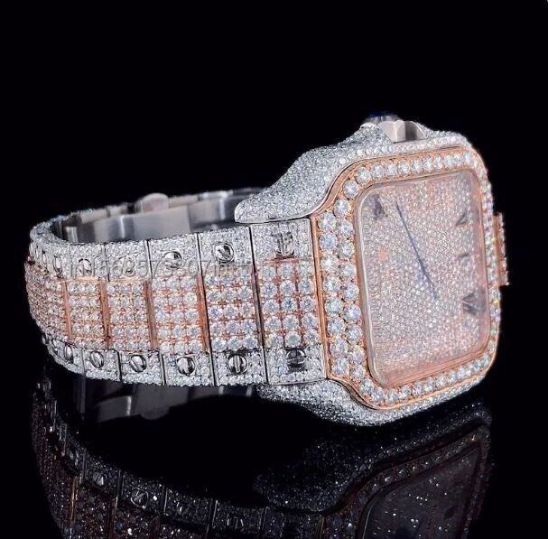 Top Quality Diamond Moissanite Watch on Factory Price DEF Moissanite Diamond Iced Out Watch