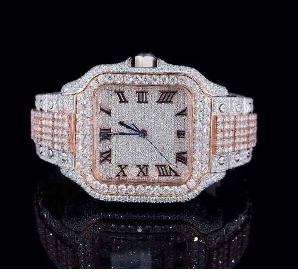 Top Quality Diamond Moissanite Watch on Factory Price DEF Moissanite Diamond Iced Out Watch