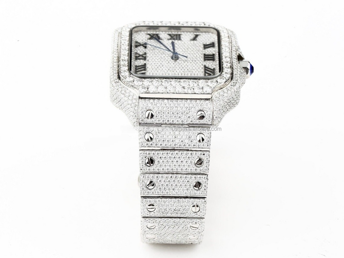 25Ct Lenus Stainless Steel Iced Out Automatic Watch 