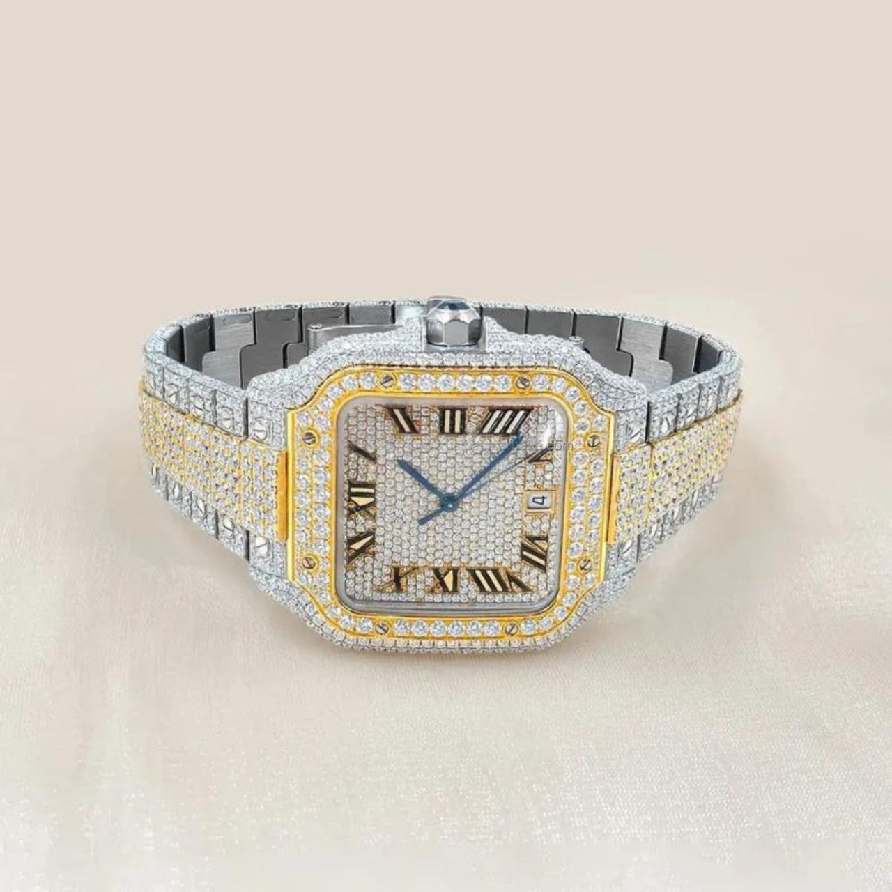 Best Quality Custom Watch for Men Iced out Moissanite Watch Diamond Studded Hip Hop Diamond Jewelry