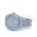 Boleteira Big Face Bling Belt Belt Iced Out Mens Silver Tester Pass vs Chrono Custom com caixa Moissanite Diamond Watch