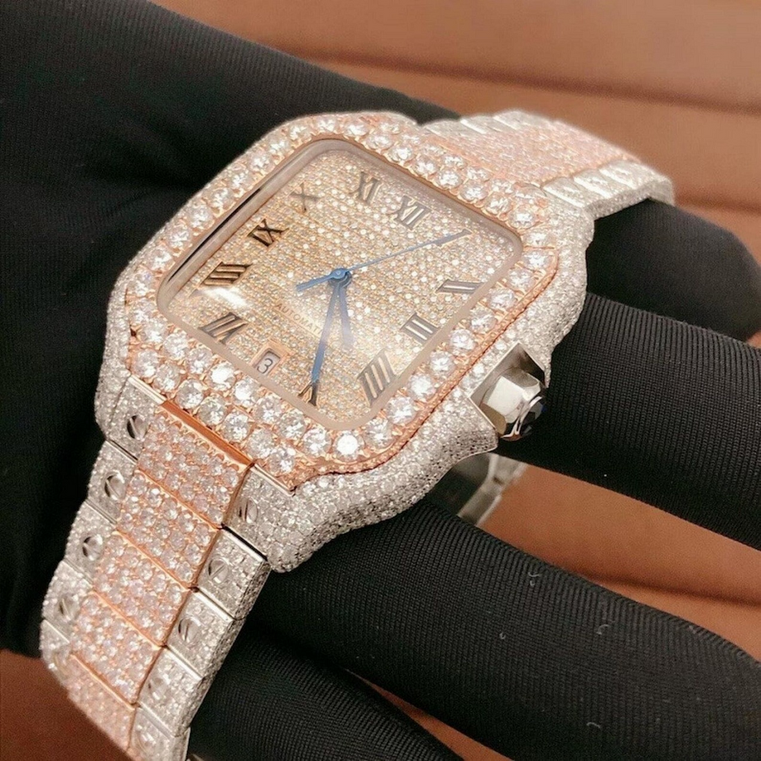 Top Quality Diamond Moissanite Watch on Factory Price DEF Moissanite Diamond Iced Out Watch