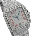 Cartier Santos VVS luxury Diamond Stainless Steel Rose Gold Plated GRA certified diamond men watch