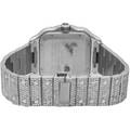 Cartier Santos VVS luxury Diamond Stainless Steel Rose Gold Plated GRA certified diamond men watch