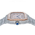 Santos Roman Pave Dial ,Automatic Movement Watch, Moissanite Studded Diamond Fully Iced Out Watch