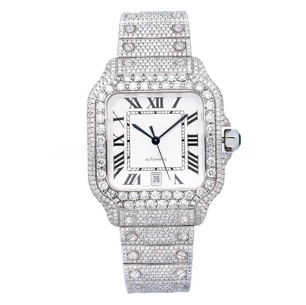 Moissanite Diamond Watch Hip Hop Watch Fully Iced Out Diamond Watch For Men Cartier Watch For Unisex