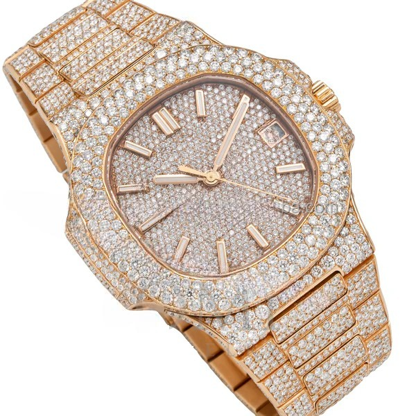 Patek Philippe Nautilus 40.00 mm Diamond Studded Luxurious Rose Tone Full Diamond watch