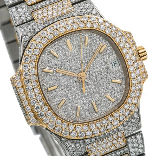 Men's Wristwatch: Automatic Mechanical Diamond Watch, Stainless Steel Strap, Sapphire Crystal, Waterproof