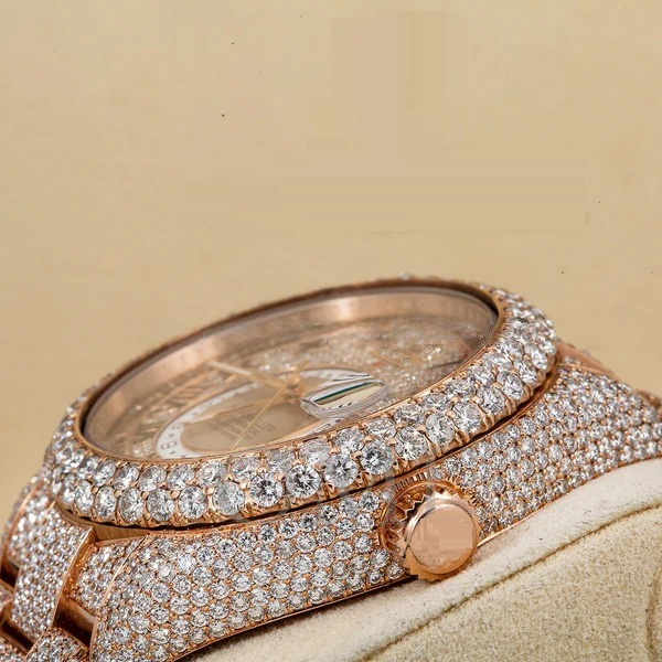 Rolex Oyster Perpetual Sky Dweller with - 42.00 mm Rose Tone Diamond Studded Watch