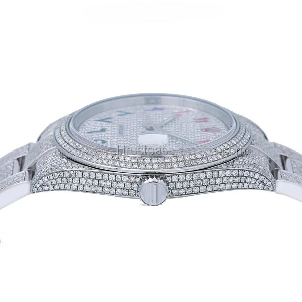 41mm Moissanite Diamond Stainless Steel Automatic Movement Fully Iced out Watch