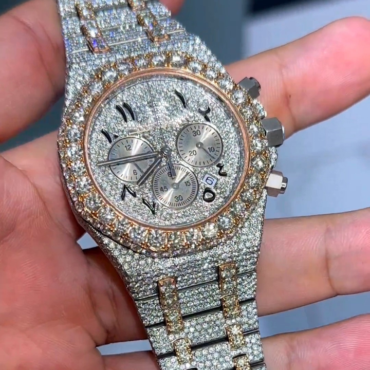 Trending Fully Customized Iced Out Diamond Lab Grown Watch for Men Hip Hop Diamond Jewelry watch Gift