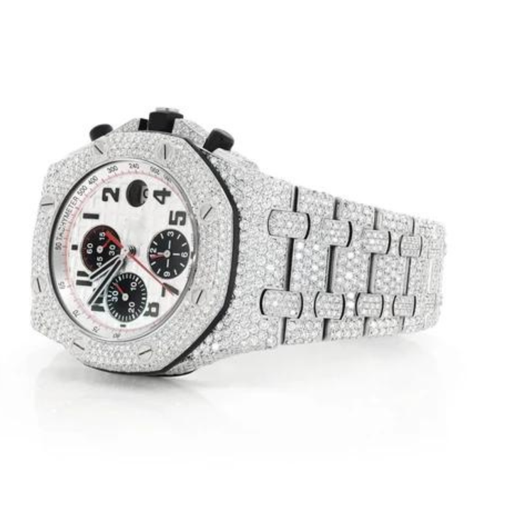 High Quality DEF Lab Moissanite Diamond Watch Colorless Diamond Hip Hop Style Diamond Watch