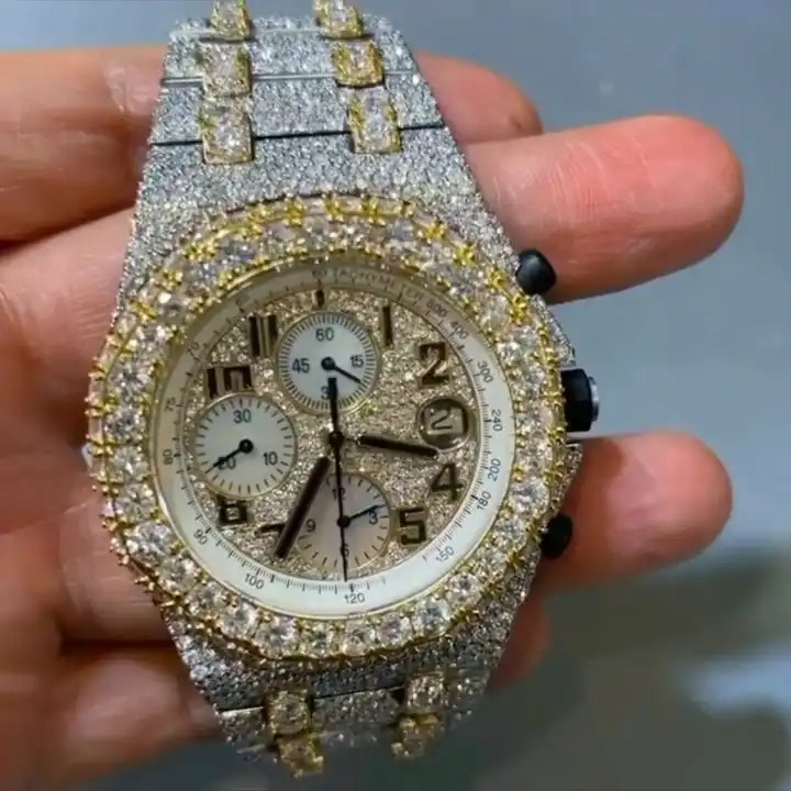 Top Quality Diamond Lab Grown Watch on Factory Price DEF Moissanite Diamond Iced Out Watch