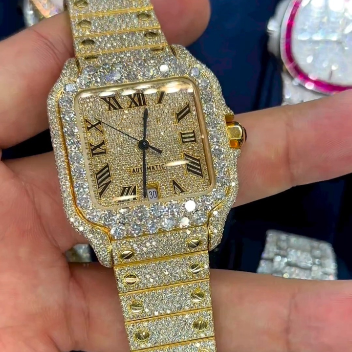 Premium Customized Iced Out Lab Grown Watch VVS Diamonds Studded Hip Hop Watch Gift for Men