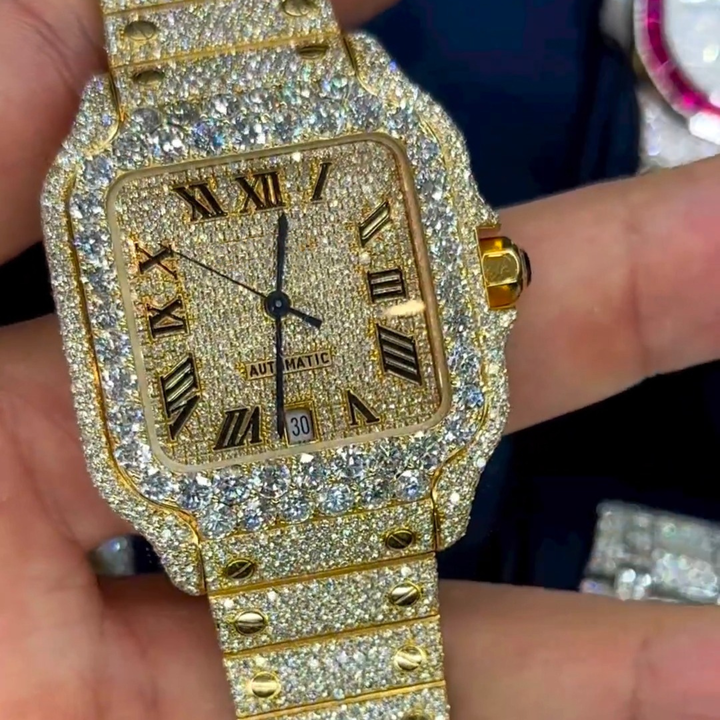 Premium Customized Iced Out Lab Grown Watch VVS Diamonds Studded Hip Hop Watch Gift for Men