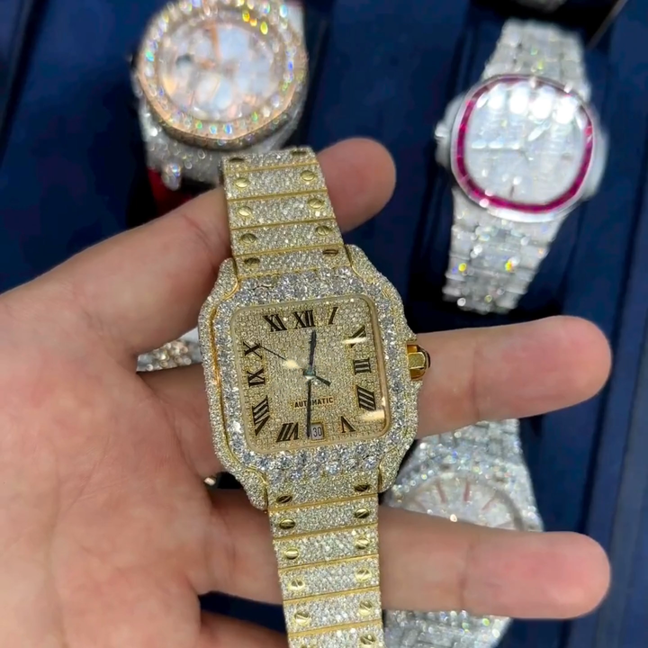 Premium Customized Iced Out Lab Grown Watch VVS Diamonds Studded Hip Hop Watch Gift for Men