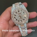 Rolex Date-Just Moissanite Diamond Watch  Iced Out Dual Tone Moissanite Watch W 132