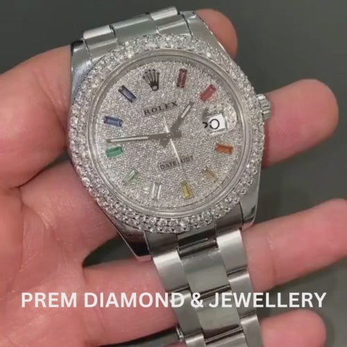 Rolex Date-Just Moissanite Diamond Watch W 137