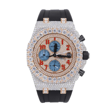 High Quality DEF Lab Moissanite Diamond Watch Colorless Diamond Hip Hop Style Diamond Watch