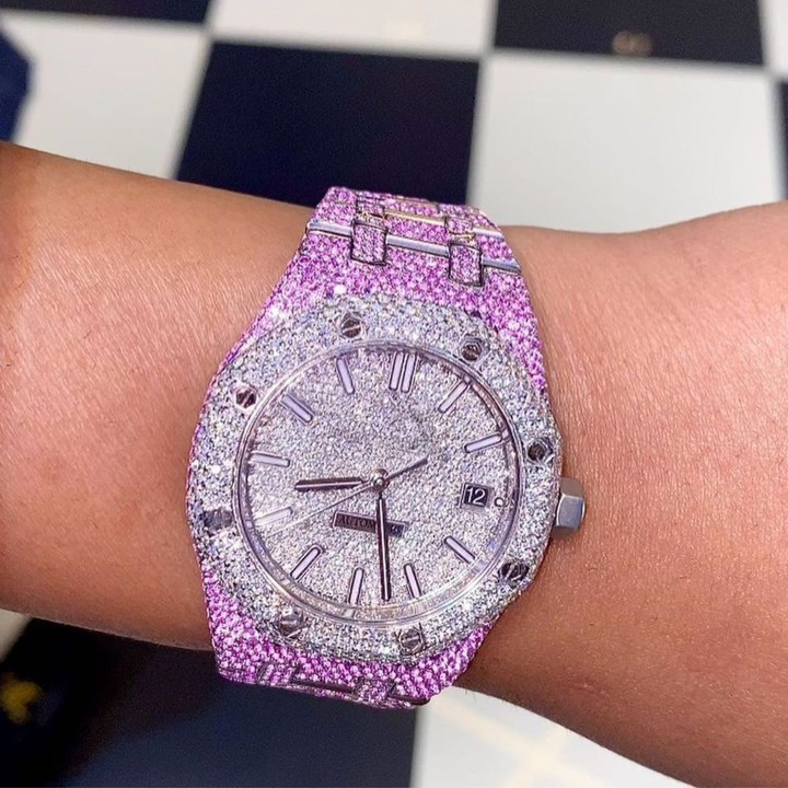 Factory Direct Price Top Quality Diamond Lab Grown Watch on Factory Price DEF Lab Grown Diamond Iced Out Watch