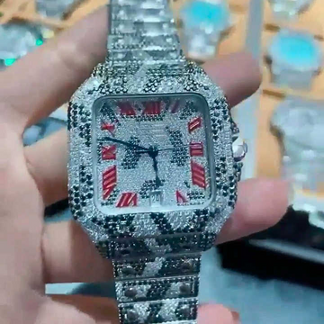 High-end Luxury Custom Men Women Bling Full Diamond Watch Lab Grown Hip Hop Iced Out Stainless Steel Mechanical Watches