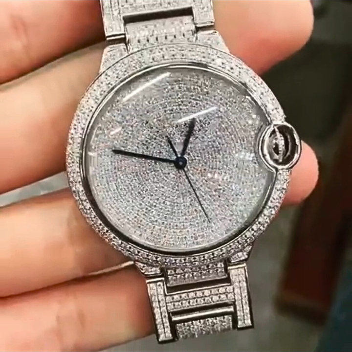 Best Quality VVS Diamond Lab Grown e Watch Fashion Jewelry Iced Out Diamond Watch