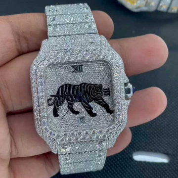 Factory Direct Price Fully Customized Iced Out Diamond Lab Grown Watch for Men Hip Hop Diamond Jewelry watch Gift