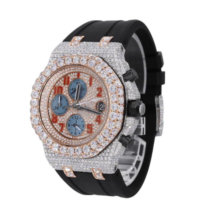 High Quality DEF Lab Moissanite Diamond Watch Colorless Diamond Hip Hop Style Diamond Watch