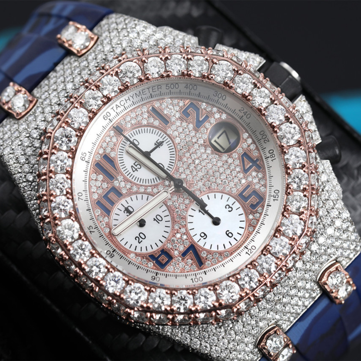 Trending Customize various styles Hip Hop Lab Grown Watch Men's Jewelry Wrist Date Mechanical Watch Diamond Quartz Iced Out Wat