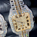 Top Quality Hip Hop Jewelry Custom Luxury Iced VVS Lab Grown Diamond Men's Mechanical Watch